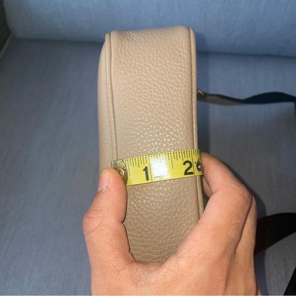 Neutral🤎Versace crossbody Tan Leather La Medusa satchel bag cream shoulder bag - Picture 12 of 16